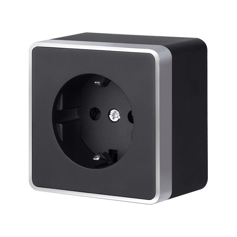 Розетка с заземлением Werkel Gallant (черный с серебром) W5071034 4690389164507 a051148