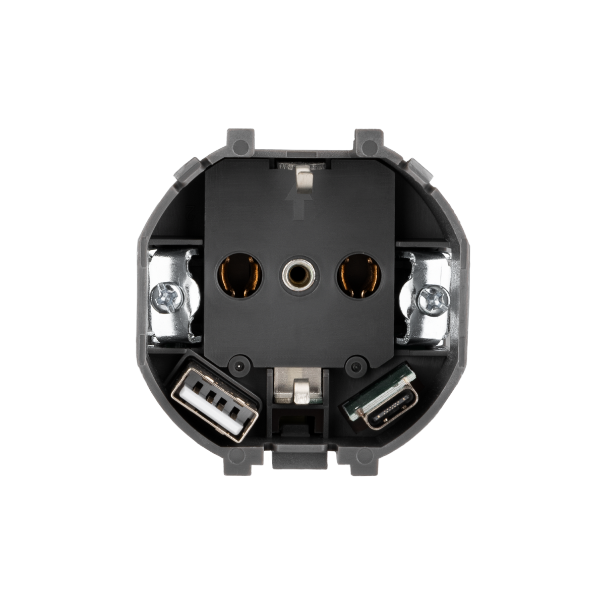 Розетка SETE 1-ая с/з с/у з/ш 16А с USB A+C быстрой зарядки 5В/3А жемчуг IP20/IP44 KRANZ KR-79-0704-1