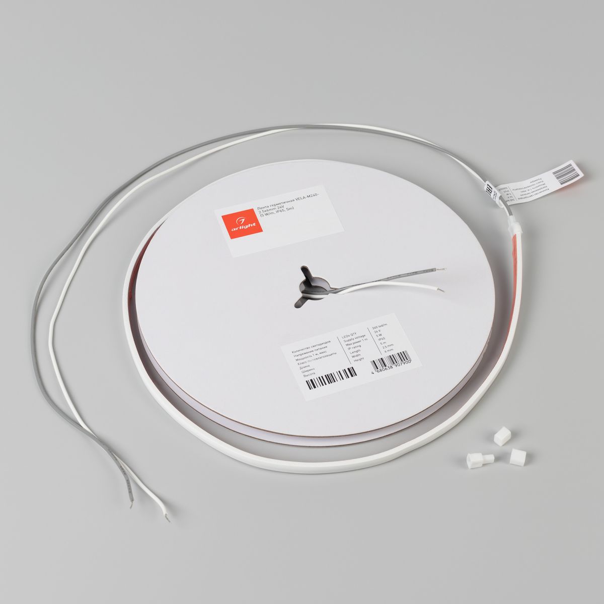 Светодиодная лента герметичная Arlight VELA-M240-2.5x6mm 24V Day4000 (5 W/m, IP65, 5m) 053267