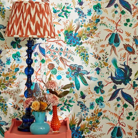 Обои Harlequin 113067 Wonderland Floral Lapis/Emerald/Carnelian
