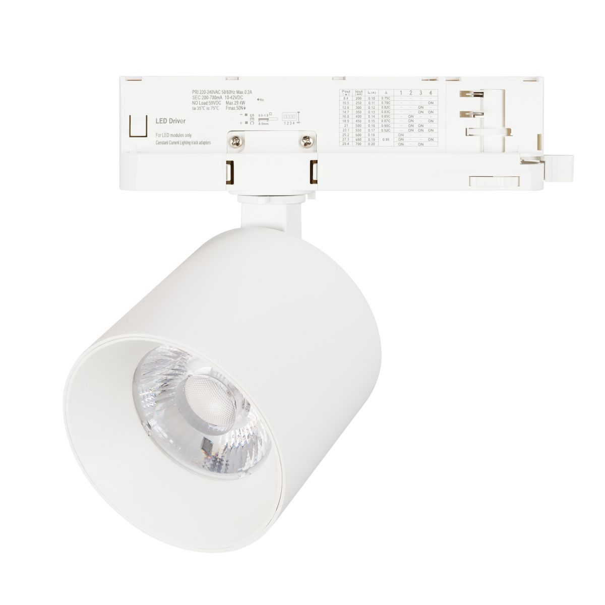 Трековый трехфазный светильник Arlight LGD-DYKE-4TR-R90-26W Day4000 (WH, 50 deg, 230V, DALI) (IP20 Металл) 058695