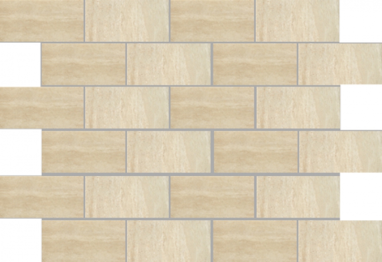 Мозаика MIX кирпичики 3х6 со смещением Beige/Crema
