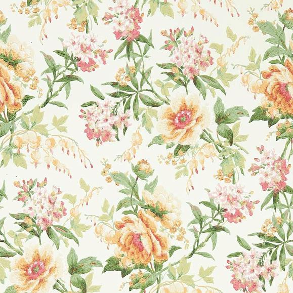 Обои Sanderson 217038 Olivia Botanical Green/Orange