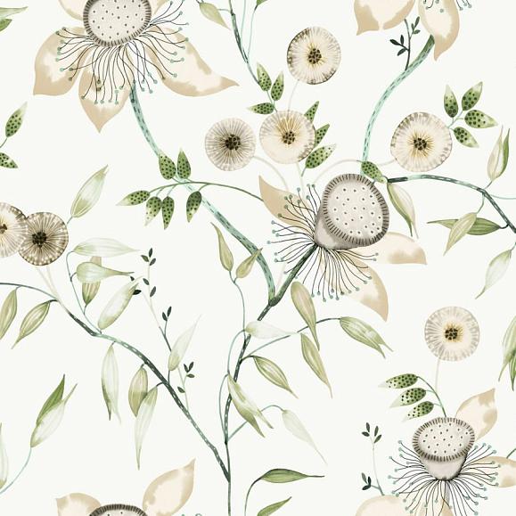 Обои York BL1793 Dream Blossom White/Green