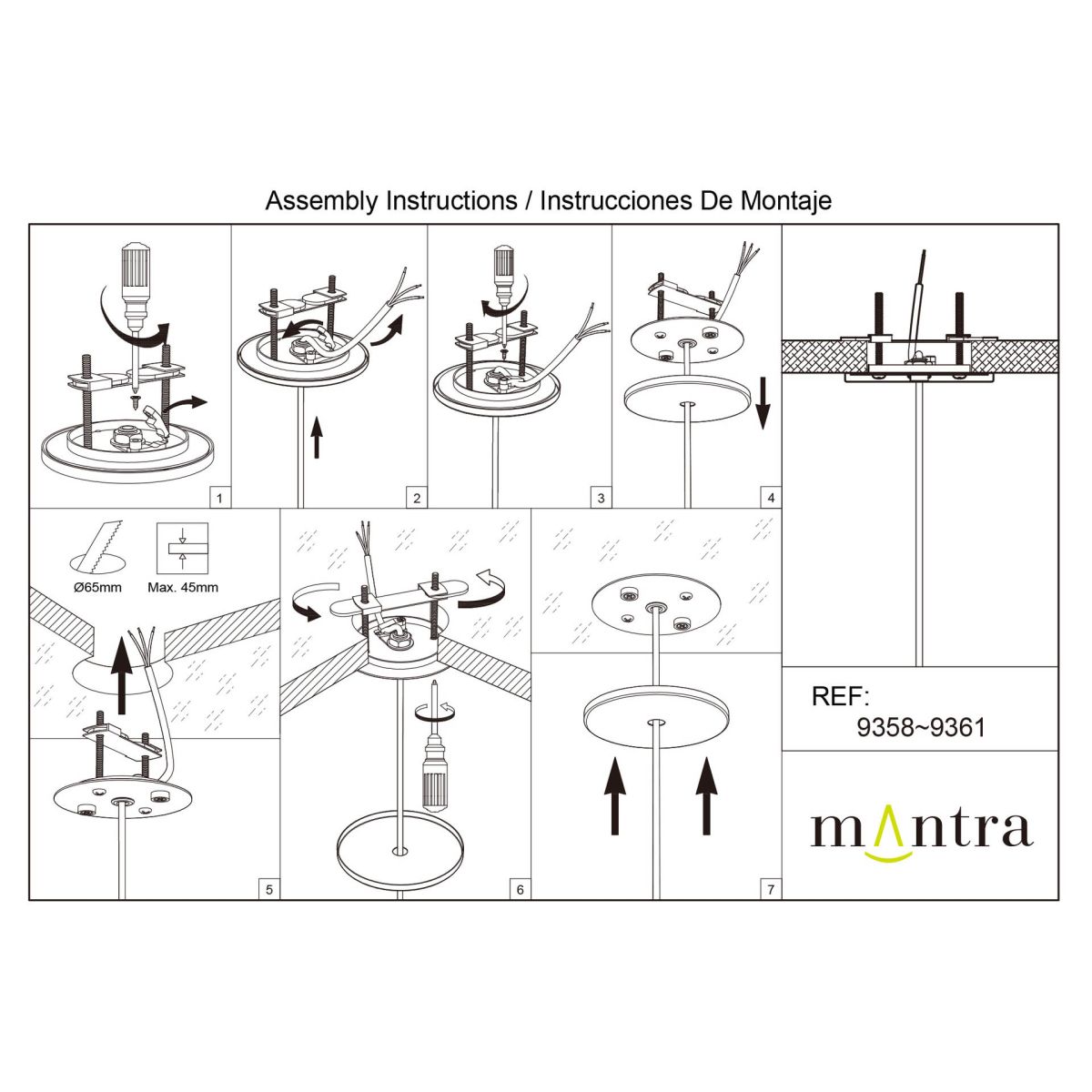 Основание потолочное утопленное 1L Mantra Modular Light Florones 9361