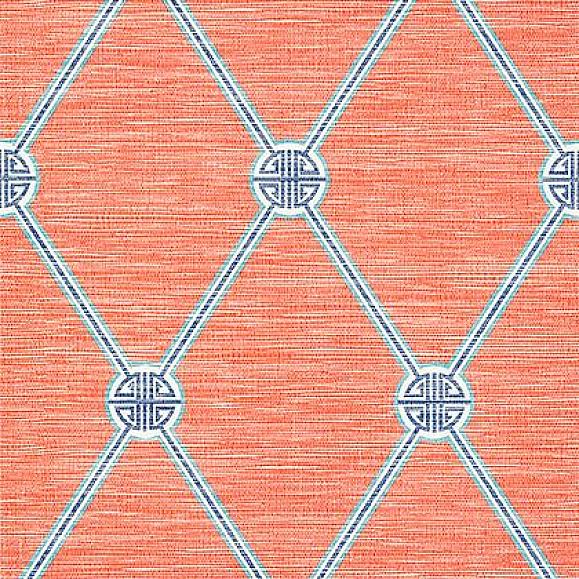 Обои Thibaut T13353 Turnberry Trellis Coral