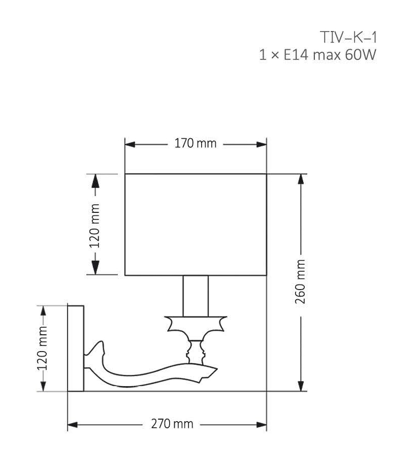 Бра Kutek Mood Tivoli TIV-K-1 (P)