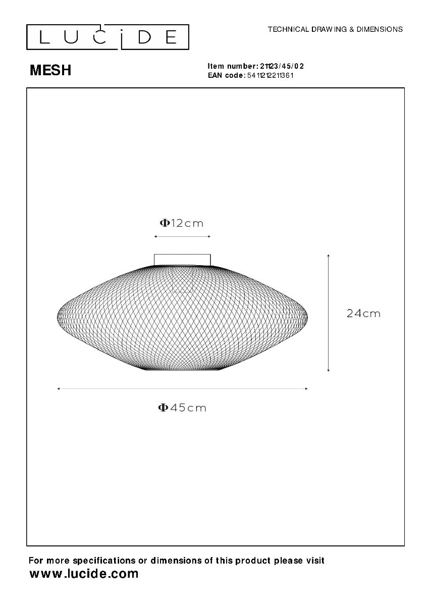 Потолочный светильник Lucide Mesh 21123/45/02