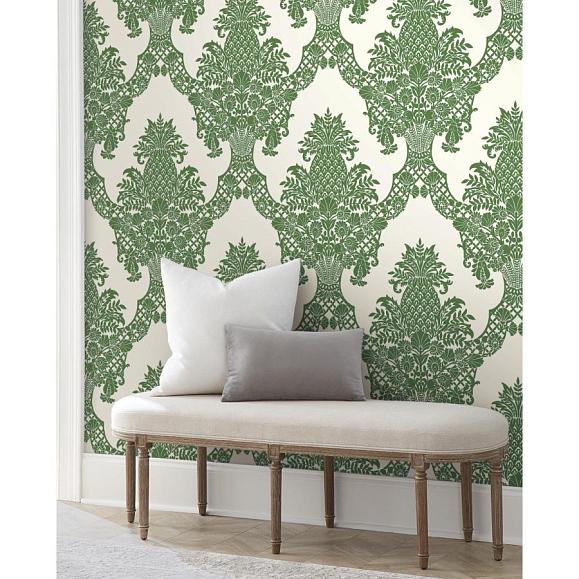 Обои York DM4976 Pineapple Green/White