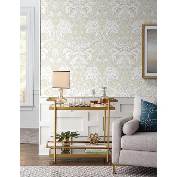 Обои York DM4956 French Artichoke Damask Beige On Gold