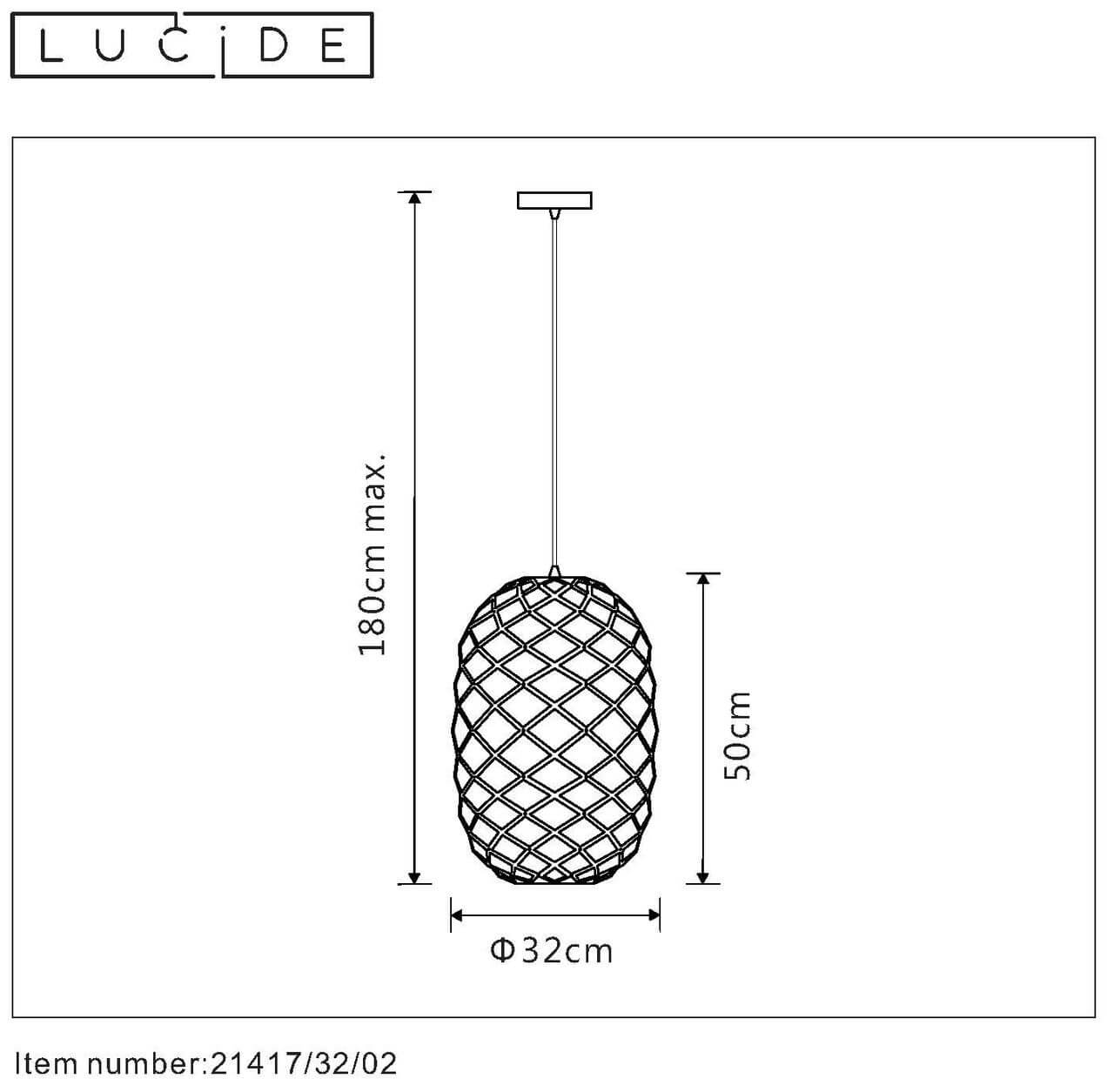 Подвесной светильник Lucide WOLFRAM 21417/32/02