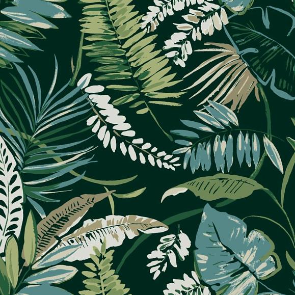 Обои York TC2621 Tropical Toss Dark Green