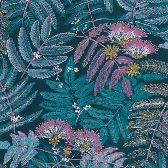 Обои Casadeco 85896164 Botanica Albizia Bleu Turquoise