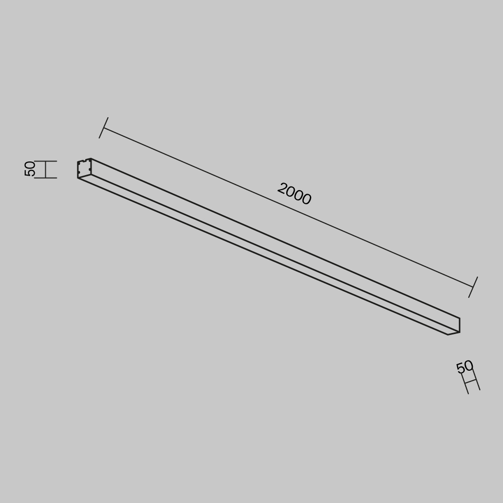 Линейный накладной светильник Maytoni Technical 4000K 50x50 (Черный, 2 м) LL311032
