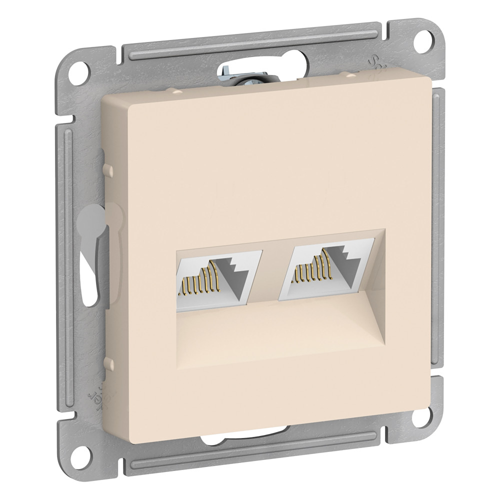 Розетка двойная компьютерная RJ45+RJ45, кат.5E Systeme Electric AtlasDesign ATN000285