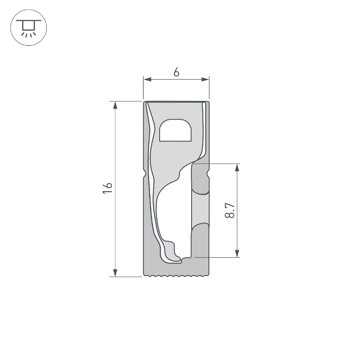 Силиконовый профиль Arlight WPH-FLEX-0616-SIDE-S9-5m FULL BLACK 045842