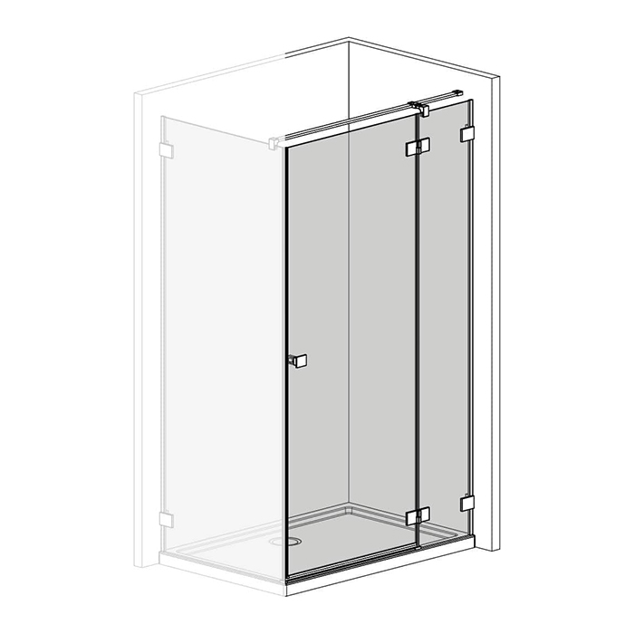 Radaway Essenza Pro 8 Душевая дверь 34см, распашная, правая, стекло прозрачное, покрытие Easy Clean, профиль: Gun Metal