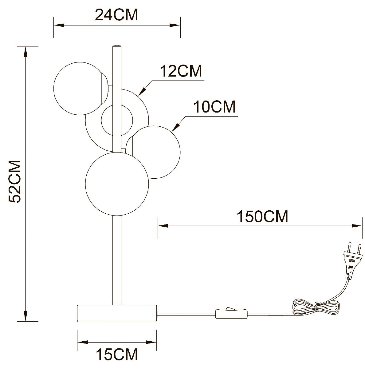 Настольная лампа Arte Lamp Gemini A2243LT-4PB