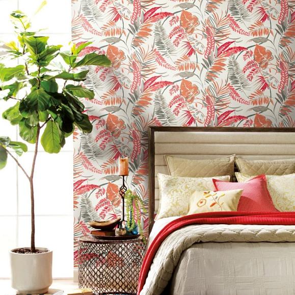 Обои York TC2627 Tropical Toss Coral/Beige
