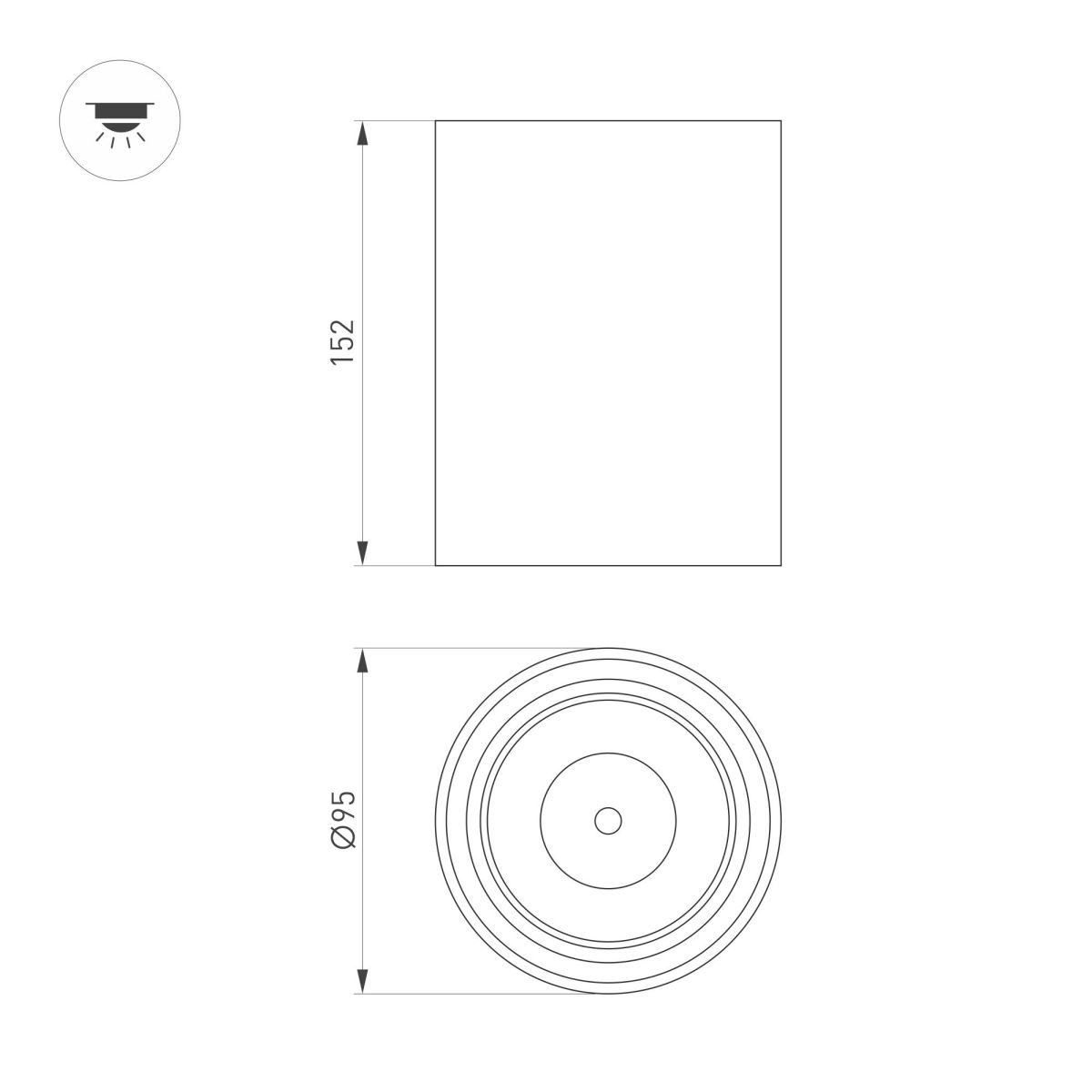 Накладной светильник Arlight SP-SALT-R95-20W Warm3000 (BK, 40 deg, 230V) 056754