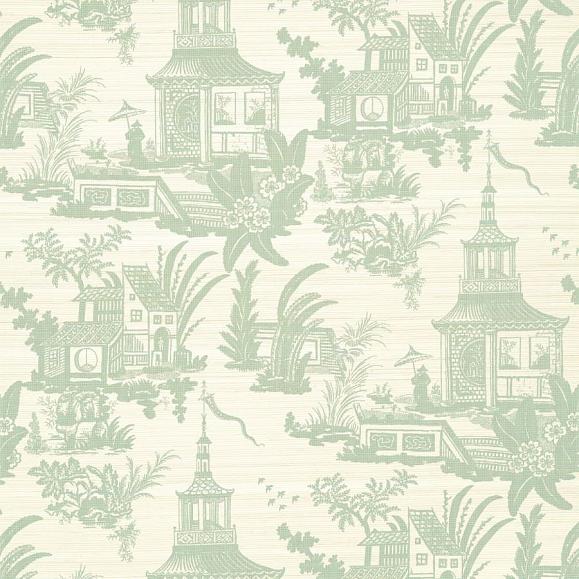 Обои Thibaut T13651 Empress Court Mist