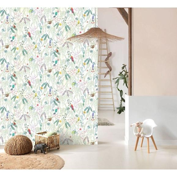 Обои Casadeco 200757447 Tropical Forest Multico fond blanc