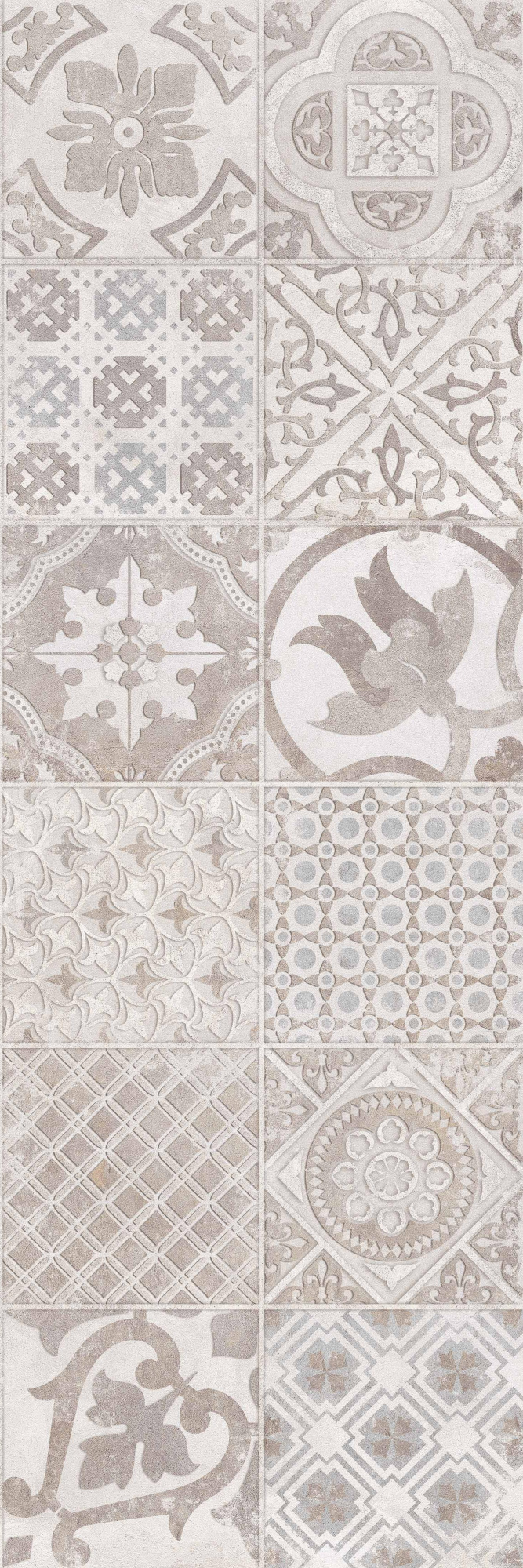 Вставка Porto Vetro Grey W\DEC M 25x75 NR Glossy 1